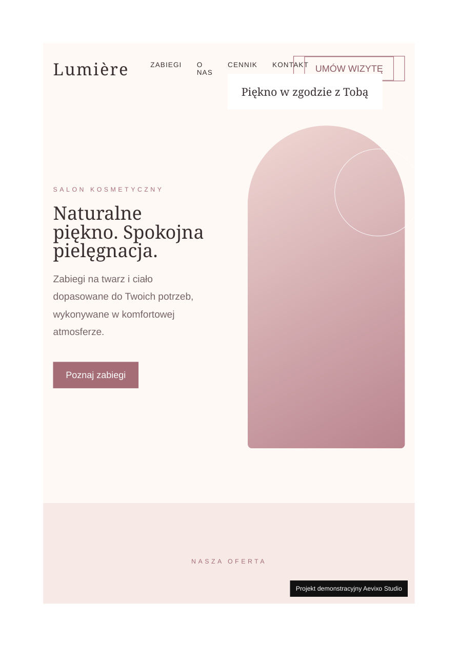 Przykładowa realizacja strony beauty